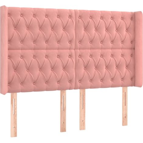 Maison Exclusive - Testiera ad Orecchio Rosa 163x16x118/128 cm in Velluto