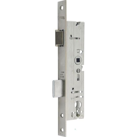 Cadenas à mortaise pour porte d'entrée PZW - Avec piège et loquet - Diamètre du mandrin : 30 mm - Distance : 92 mm - Écrou 8 mm - Acier inoxydable (1/3)