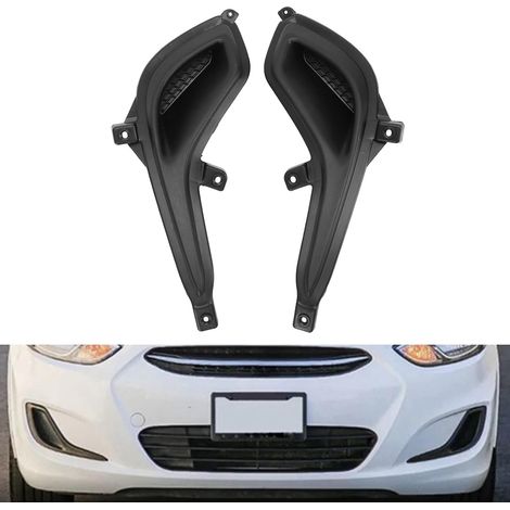 ABS Fog Light Grille Cover Trim, Replacement Left and Right Front Bumper Insert for Accent 2012-2017 865641R000 865631R000 (1/5)
