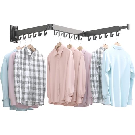 Étendoir Pliable pour buanderie, étendoir à vêtements, Support Mural de séchage, Support Mural, séchoir à Linge (1/5)
