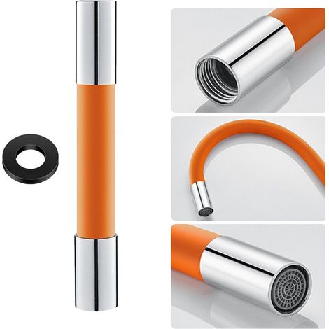 Rallonge robinet silicone pivotante 360°, tuyau extension joint étanche, aérateur bulles, tête flexible, compatible plupart robinets cuisine et salle bain (1/5)