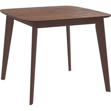 Table carrée 4 personnes en bois foncé finition noyer 90 cm - JULIO
