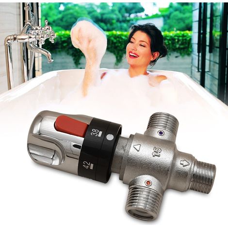 3 Wege Kalt/Warmwasser Mischventil Thermostatischer G1/2" Wassermischer Ventil