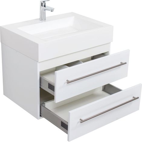 Badmöbel Design 700 weiss hochglanz (1/5)