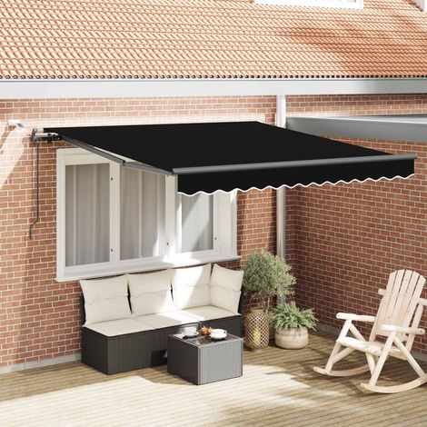 Tela de toldo Negro 350 x 250 cm Poliéster