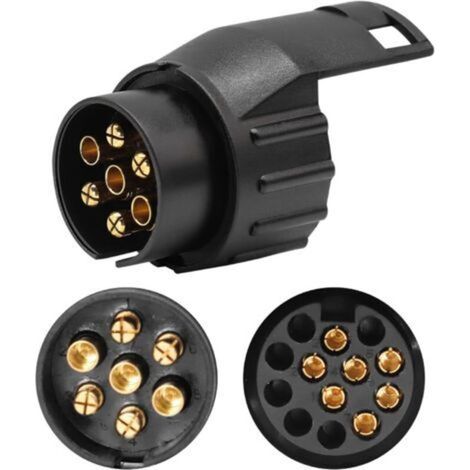Adaptateur Remorque 7 vers 13 Broches Prise Remorque 7 Broches pour Remorque de Voiture, Tracteur, Caravane, Porte-Vélo(1PC) (1/5)