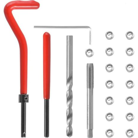 Kit de réparation de filetage M10 x 1,25 - 15 pièces - Kit de réparation de bobine hélicoïdale de voiture - Compatible avec kit d'outils à main (1/5)
