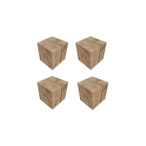 Quincadeco – Pied de lit chêne massif 19 cm – Lot de 4 cubes 19x19 cm – Fabrication française – Normes environnementales PEFC