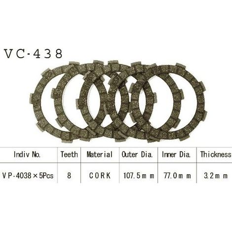 Kit Disques d'Embrayage Garnis Cross Kx80 C/E 1981/1984 (1/2)