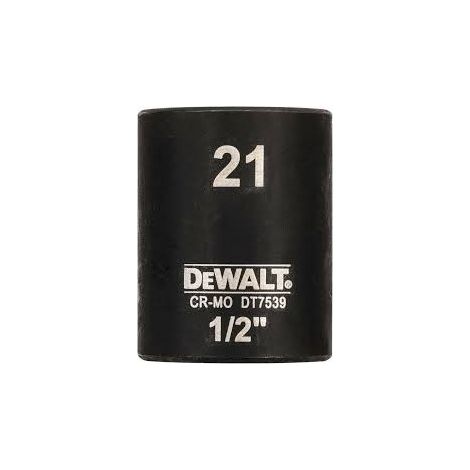 Clé à douille DEWALT courte 21mm 1/2 résistante aux chocs (1/2)