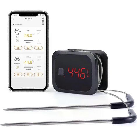 INKBIRD IBT-2X Digitales kabelloses Fleischthermometer mit zwei Sonden und Bluetooth-Anschluss zum Kochen von Pute, Fisch und Rindfleisch (1/4)