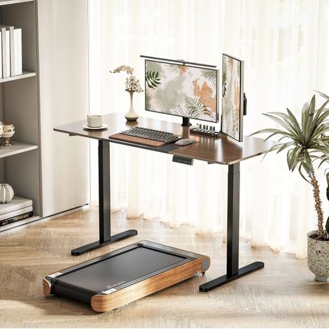 Bastidor de escritorio eléctrico 83-130x70-118 cm negro de acero con doble motor y 3 memorias (1/4)