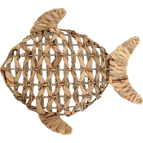 Dekorative Fisch-Wanddekoration, natürliches Design, maritimer Stil, ideal für Zuhause, Büro, originelles Geschenk (1/4)
