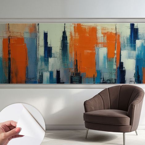 Papier peint adhésif décoratif pour salon chambre et cuisine Facile à poser avec colle Ville abstraite 250x104 cm (1/5)