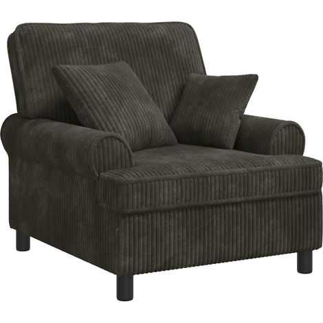 XL Armchair with Cushions Anthracite 1.5 Lines Fabric vidaXL