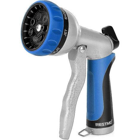 Garden Hose Nozzle, Heavy Duty Metal Water Hose Nozzle with 7 Adjustable Spray Modes, High Pressure Hand Sprayer with Flow Control, Ideal for Water (1/5)