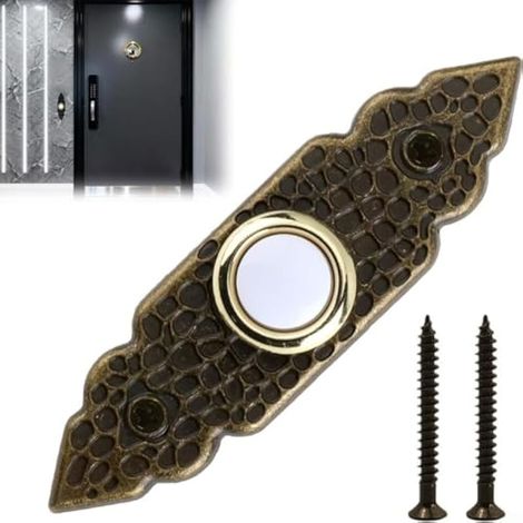 Bouton de sonnette filaire de rechange de style vintage pour garage, design rétro, performance fiable, plastique résistant aux intempéries, installation facile, dimensions standard compatibles avec la (1/5)