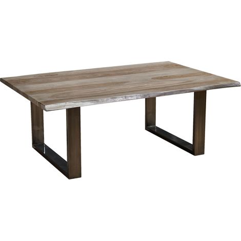 Couchtisch Sheesham 120x80x45 smoked oak lackiert Plattenstärke 2,5cm FREEFORM 0203