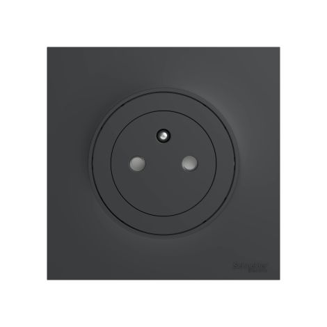 Schneider - Odace 2011 - Prise de Courant Affleurante + Plaque - Anthracite - Ref. : S540052 + S540702 (1/5)