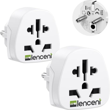 2X Adaptateur Universel vers France FR la Connexion d'appareils étrangers,UK Anglaise Angleterre, USA Americaine, Chine, Australie, Japon, Italie, Suisse etc. (1/5)