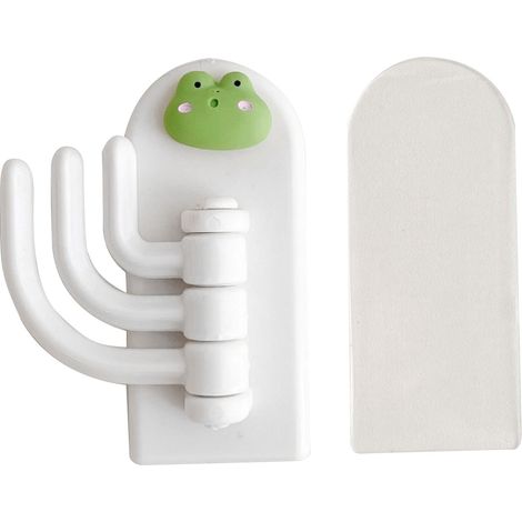 Porte-clés mural rigolo en forme de grenouille beige, crochet pour accrocher clés, décoration murale pour chambre étudiante et entrée (1/5)