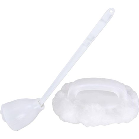 Brosse WC, ABS, blanc, pour cuvette et toilettes domestiques (1/5)