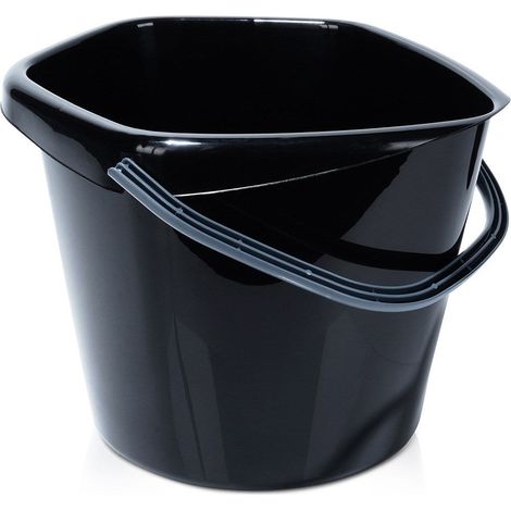 Cubo de plástico negro 14 l (1/5)