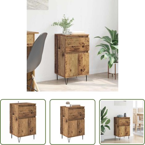 vidaXL Schubladen - Sideboard mit Schubladen Altholz 35 x 40 x 70 cm Holzwerkstoff (1/5)