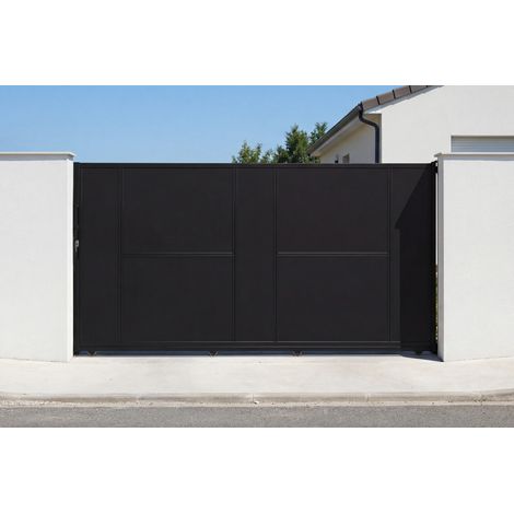 Portail coulissant acier 3m NALI H.160cm noir