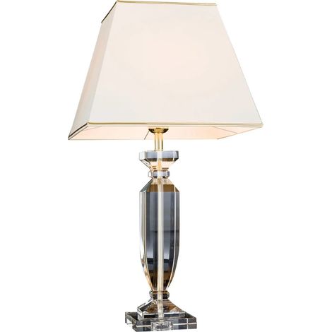 [NEUWERTIG] Tischleuchte Pokal Kristall Lampe Gold Creme Tischlampe Kristallleuchte Leuchte  B-Ware