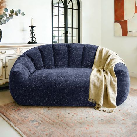 Divano poltrona sacco zampa orso in flanella blu OKMYHOME (1/3)