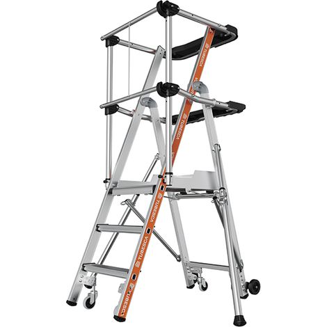 TUBESCA COMABI - Escabeau Aluminium Roulant Pour Rayonnage Véloce GC Lisses (1/5)