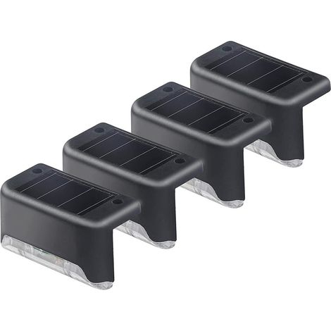 Set 4 pz luces solares impermeables para exteriores foco luz cálida recargable