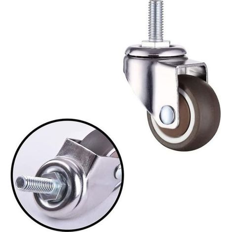 Roulettes pour petits meubles, lot de 4, pivotantes, robustes, industrielles - M615 (1/5)