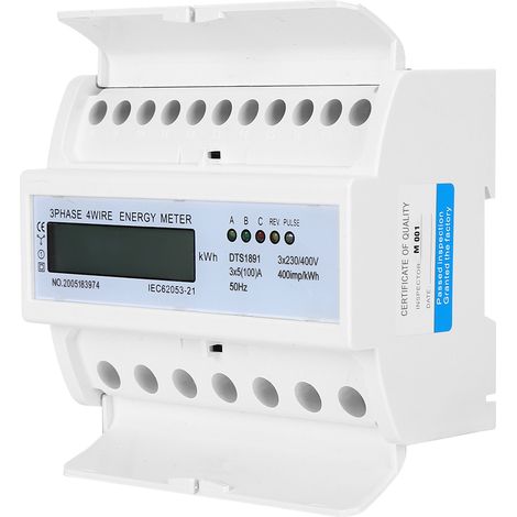 Compteur d'énergie ferroviaire triphasé 4 fils 7 broches LCD Entrée/Sortie Circuits intégrés numériques portables (1/5)
