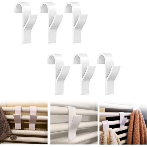 Crochet Radiateur,Crochet Radiateur Sèche Serviette,Patères Radiateur de Salle,Crochet pour Radiateurs Plastique Blanc,Pour Radiateur,Patères Radiateur de Salle de Bain,Porte-Serviettes pour Ba (1/5)