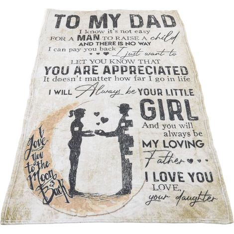 Couverture Papa, thème Fête des Pères, double face, personnalisable, grande taille, jeté de canapé pour chambre ou bureau, 150 x 120 cm / 59,06 x 47,24 pouces (1/5)