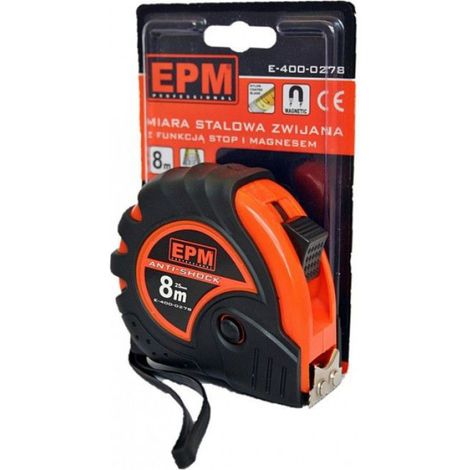 Ruban À Mesurer - 8 M - 25 Mm - Bande Acier Revêtement Nylon - Boîtier Caoutchouc Antidérapant - 1 Pièce (1/5)