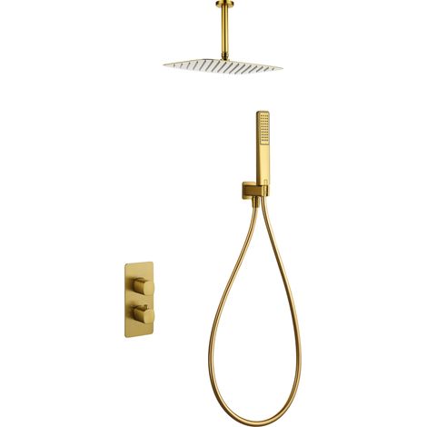 Set doccia termostatico incasso Arezzo finitura oro spazzolato [ IMEX® ] (1/4)
