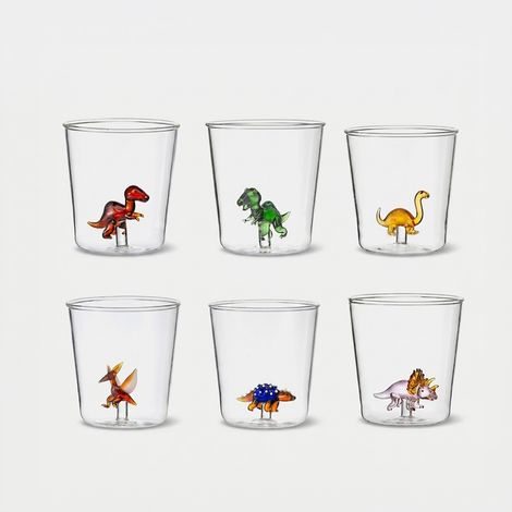 Set 6 bicchieri in vetro decorati Dinos (1/4)