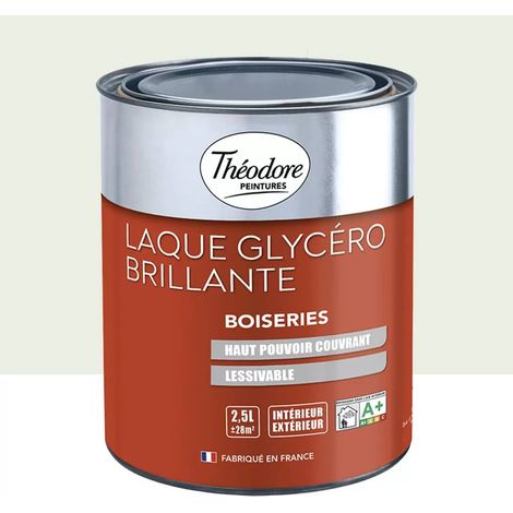 Peintures Theodore – Laque glycéro brillante pour bois extérieur – Blanc cassé – 2,5 L – Finition brillante pour boiseries intérieures et extérieures (1/2)
