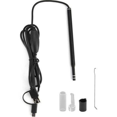 Endoscope - 720P - 6 LED - Câble 2 M - USB 3-en-1 - Pour Examen Auditif Nasal Buccal - 1 Pièce