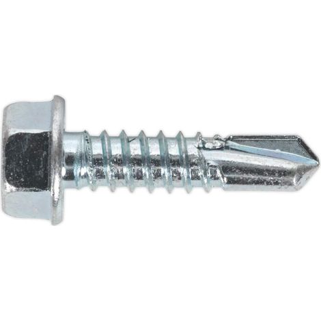 Sdhx6325 Self percer Vis 6,3 x 25 mm Tête hexagonale Zinc DIN 7504 K Lot de 100 (1/2)