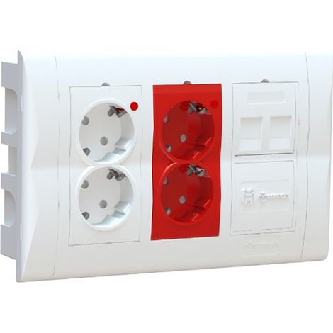 Kit caja de empotrar montada para puesto de trabajo KCE3B/4 de Mmconecta