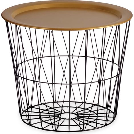 Table panier LUVO plateau doré, Ø 52 cm (1/3)