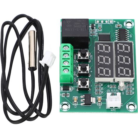 Digitalthermostat mit Doppelanzeige, Temperaturregelmodul, Temperaturreglerschalter mit Doppelanzeige, 12 V DC