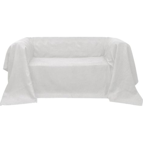 Housse Micro-suède de canapé Crème 140 x 210 cm DEC022305 (1/2)