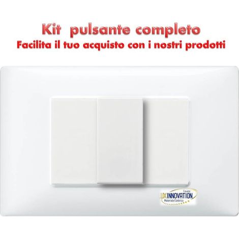 Pulsante relè completo monoblocco con placca bianca compatibile plana