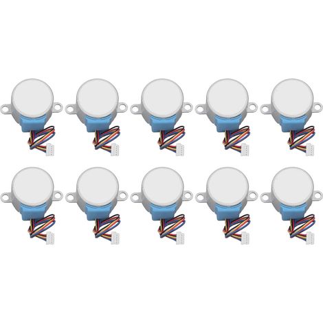 Lot de 10 moteurs pas à pas 5V DC, couple élevé, fil 10cm, petit moteur pour ventilateur et climatiseur (1/5)