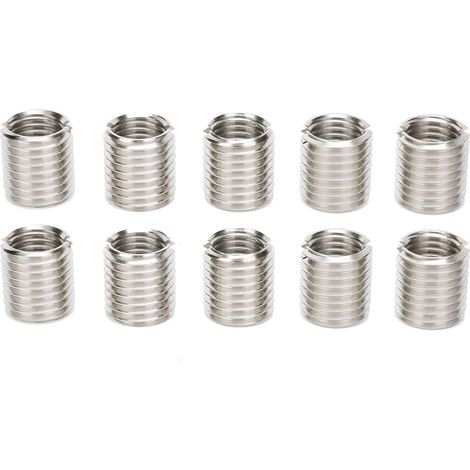 Lot de 10 inserts réparation filetage en acier inoxydable 303, M16 x (1/5)